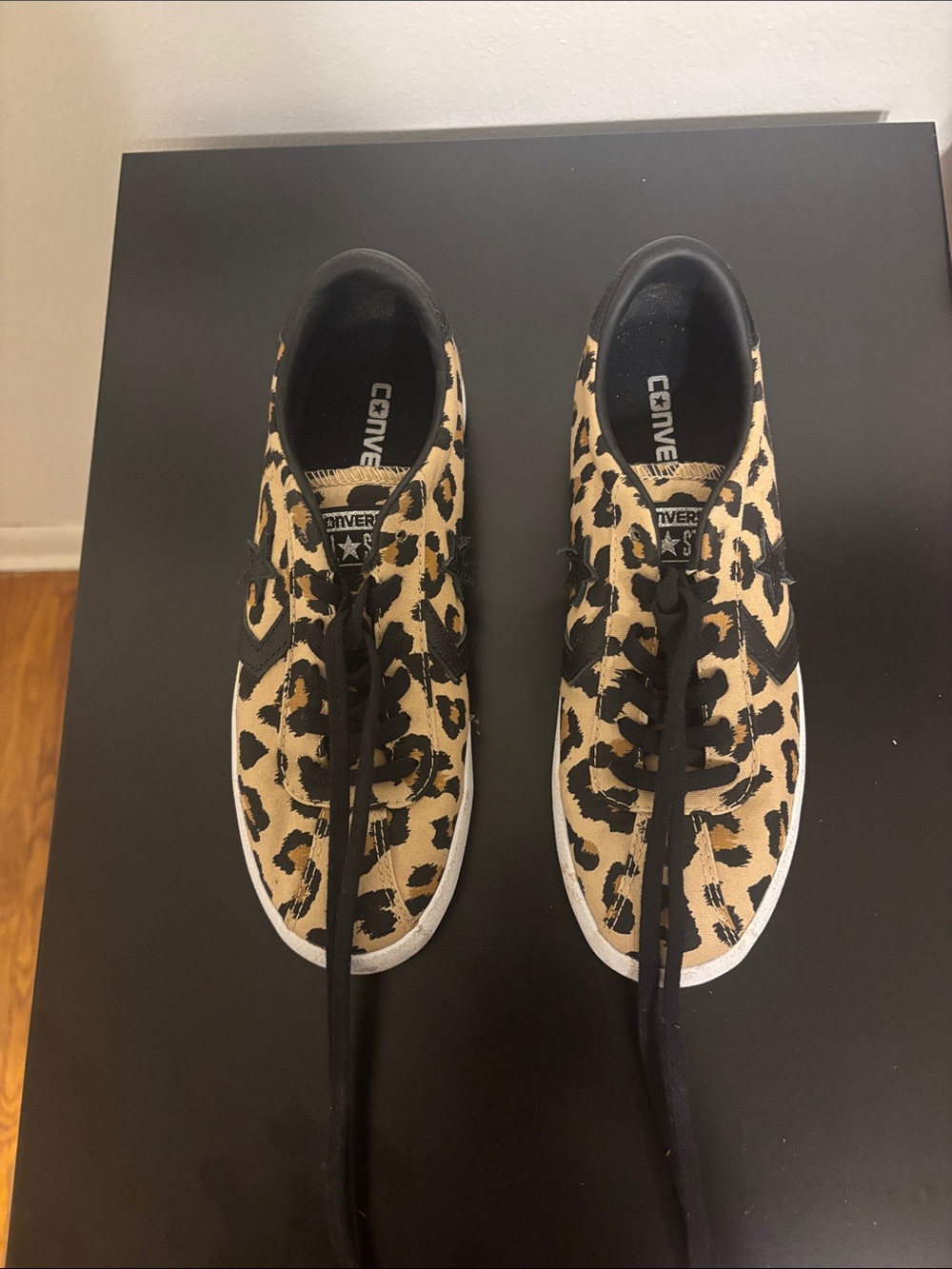 Converse Leopard Print Sneakers - Black & Tan